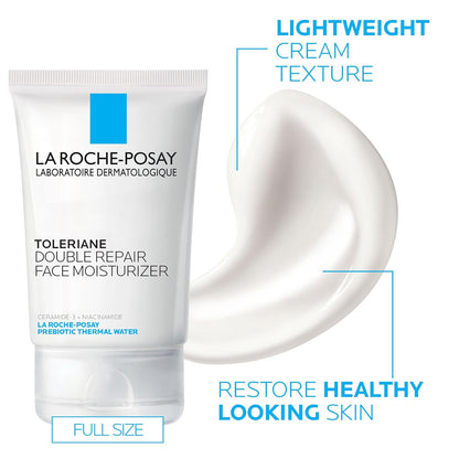 La Roche-Posay Toleraine Skin Care Set, Double Repair Face Moisturizer 100Ml & Purifying Foaming Facial Cleanser 50Ml, Oil Free Moisturizer & Face Wash for Oily Skin, Formulated with Niacinamide